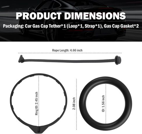 Car Gas Cap Tether with Gas Cap Gasket Replacement OEM 17670TR0A01,Anti-lost Car Fuel Caps Strap Compatible with Honda,Essential Cars Fuel Tank Caps Strap & Gasket Kit in Kuwait
