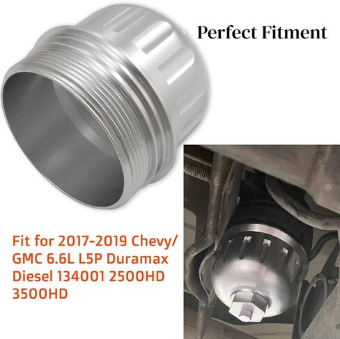 Billet Fuel Filter Housing Cap Compatible with 2017-2019 Chevy/GMC 6.6L L5P Duramax Diesel 134001 2500HD 3500HD, OE #: 134001 in Kuwait