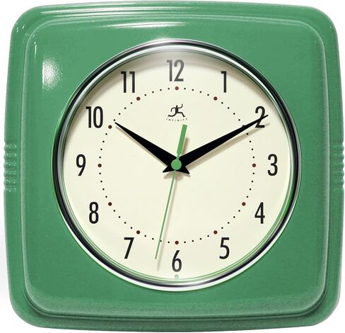 Infinity Instruments Square Clock, Green in Kuwait