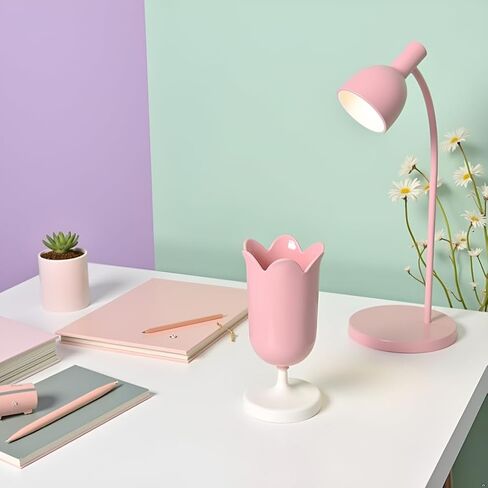 Pink Cute Tulip Pen Holder Pens Cup for Desk Pen Brush Organizer Office Stationery Supplies Home Decor Desk Supplies Holders and Dispensers,Plastic Pencil Holders in Saudi Arabia