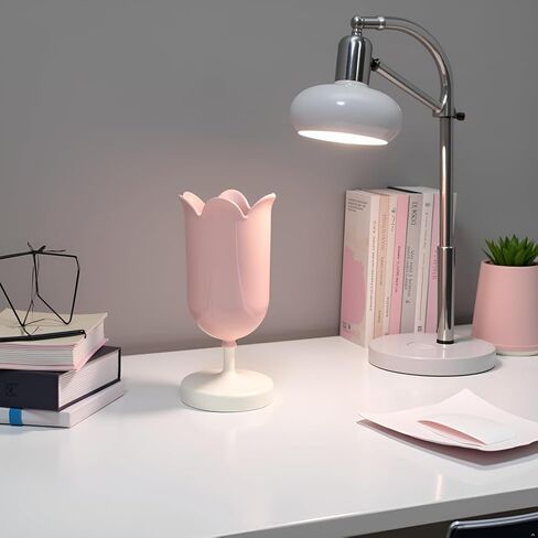 Pink Cute Tulip Pen Holder Pens Cup for Desk Pen Brush Organizer Office Stationery Supplies Home Decor Desk Supplies Holders and Dispensers,Plastic Pencil Holders in Saudi Arabia