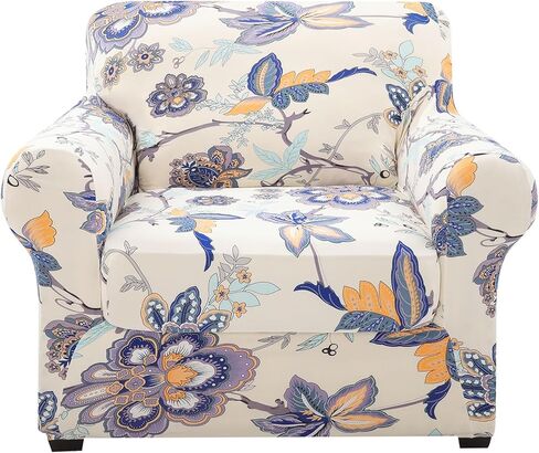 hyha Couch Cover, Floral Pattern, Stretch, Printed, 4 Pieces, Sofa Slipcovers, for 3 Separate Cushion Couch, Washable Furniture Protector for Dogs (Sofa, Vintage Flower) in Kuwait