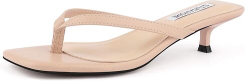 STUNAHOME Womens Kitten Heel Thong Sandals with Memory Foam Cute Flip Flop Heels for Women 1.4 Inches in Kuwait