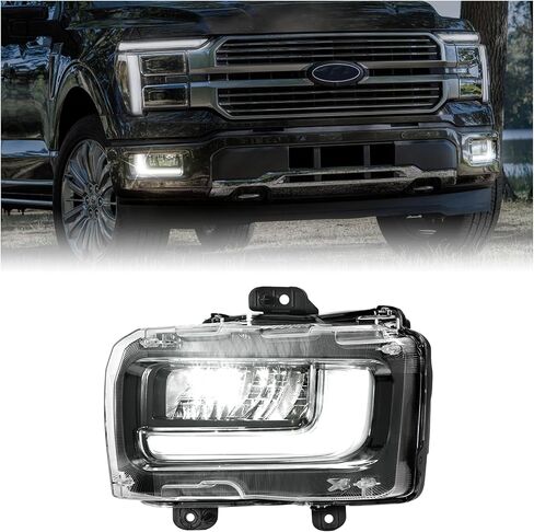 مصباح ضباب KEWISAUTO OEM مع DRL لـ 2024 2025 Ford F150، مصباح ضباب LED على الجانب الأيسر للسائق ضوء النهار للجري لـ Ford F-150 Lariat/King Ranch/Platinum 2024-2025، استبدال #RL3Z15201A in Saudi Arabia