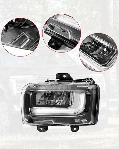 مصباح ضباب KEWISAUTO OEM مع DRL لـ 2024 2025 Ford F150، مصباح ضباب LED على الجانب الأيسر للسائق ضوء النهار للجري لـ Ford F-150 Lariat/King Ranch/Platinum 2024-2025، استبدال #RL3Z15201A in Saudi Arabia