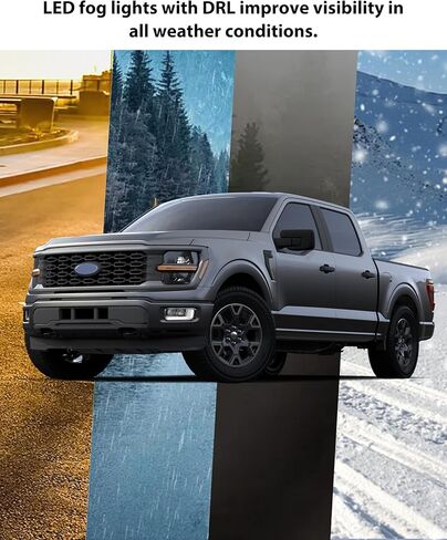 مصباح ضباب KEWISAUTO OEM مع DRL لـ 2024 2025 Ford F150، مصباح ضباب LED على الجانب الأيسر للسائق ضوء النهار للجري لـ Ford F-150 Lariat/King Ranch/Platinum 2024-2025، استبدال #RL3Z15201A in Saudi Arabia