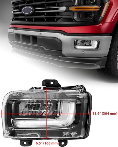 مصباح ضباب KEWISAUTO OEM مع DRL لـ 2024 2025 Ford F150، مصباح ضباب LED على الجانب الأيسر للسائق ضوء النهار للجري لـ Ford F-150 Lariat/King Ranch/Platinum 2024-2025، استبدال #RL3Z15201A in Saudi Arabia