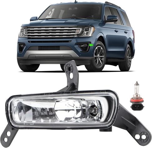 مجموعة مصابيح الضباب من نوع الهالوجين LH مناسبة لـ 2018-2021 Ford Expedition XLT/جانب السائق الأيسر المحدود مع لمبات JL1Z15201A FO2592248 in Kuwait