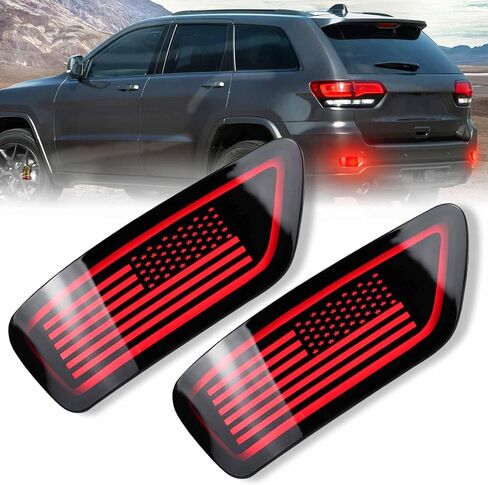 طقم مجموعة مصابيح الضباب العاكس الخلفي LED بعدسة كاملة لسيارة جيب جراند شيروكي 2012-2021 كومباس 2011-2017 دودج جورني 2011-2017، ضوء إشارة الانعطاف وضوء الفرامل وDRL (مدخن) in Saudi Arabia