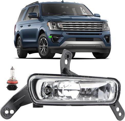 LH Halogen Type Fog Light Assembly Fit for 2018-2021 Ford Expedition XLT/Limited Left Driver Side W/Bulbs JL1Z15201A FO2592248 in Kuwait