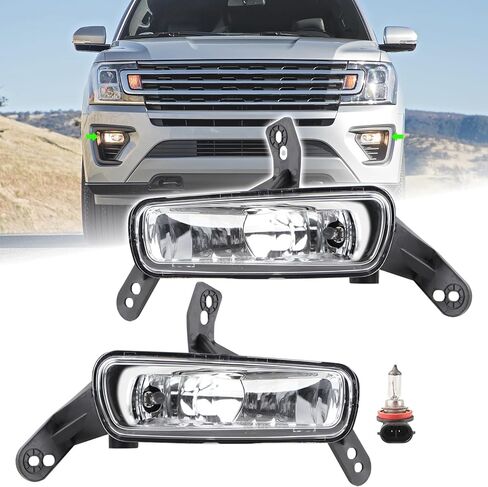 مجموعة مصابيح الضباب من نوع الهالوجين LH مناسبة لـ 2018-2021 Ford Expedition XLT/جانب السائق الأيسر المحدود مع لمبات JL1Z15201A FO2592248 in Kuwait