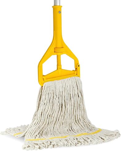 Nine Forty Industrial and Commercial-Grade Looped End Wet Mop - String Mop with 42"-72" Adjustable Aluminum Handle Length - Flip Grip Clamp - for Optimal Absorption and Durability - Blue in Saudi Arabia