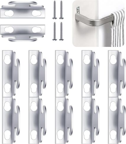 Funrous Curtain Rod Bracket Curtain Hooks Accessories Spreader Wall Bracket Hooks Adjustable Curtain Rod Sets with Screws Support Hanger for Home Kitchen Supplies (10 Sets) in Kuwait