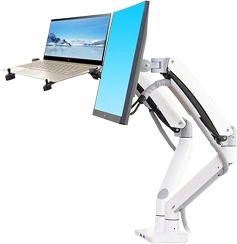 F195A-DA 3-12kg Aluminum 22-32 Inch Computer Screen Stand Gas Spring Arm Full Motion + Stand(10.1-17.3 inch) in Saudi Arabia