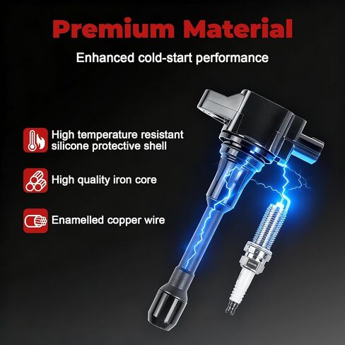 Ignition Coil pack UF549 and Iridium Spark Plug 9029 Set of 4 Compatible with Sentra Altima Versa Rogue Cube Urvan Frontier March NP300 QX60 Q70 FX50 M56 in Kuwait