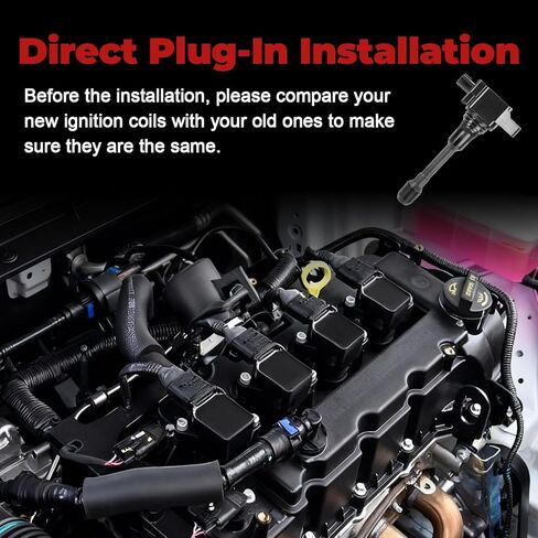Ignition Coil pack UF549 and Iridium Spark Plug 9029 Set of 4 Compatible with Sentra Altima Versa Rogue Cube Urvan Frontier March NP300 QX60 Q70 FX50 M56 in Kuwait