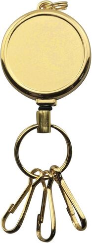 Gold Round Badge Clip Retractable Clip Easy Pull Clip High Strength Zinc Alloy Keychain Retractable Loss Prevention Tool in Saudi Arabia