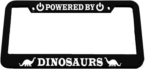 مدعوم من الديناصورات الزنك معدن لوحة ترخيص حامل بطاقة السيارات السيارات الإطار - أسود 2 الثقوب in Kuwait