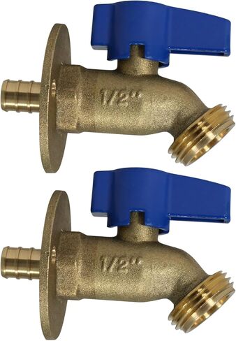 قطعتان من XFITTING 1/2 بوصة Pex B x 3/4 بوصة GHT خرطوم مريلة مع شفة، صمام حديقة Pex B، نحاس، ماء أو زيت in Kuwait