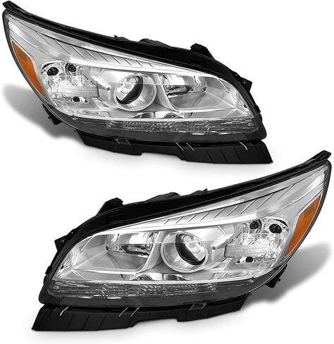 Headlight Assembly for Chevy Malibu 2013 2014 2015 fit 2016 Malibu Limited 4-Door Headlamp Replacement Left and Right - Chrome Housing in Saudi Arabia