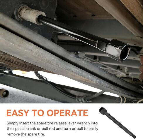 شريط تحرير الإطارات الاحتياطية متوافق مع دودج رام بروماستر 1500 2500 3500 فان جاك، أداة شريط تحرير العجلة الاحتياطية لتأمين وإطلاق الإطار الاحتياطي، أسود (قطعة واحدة) in Kuwait