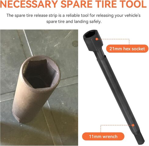 شريط تحرير الإطارات الاحتياطية متوافق مع دودج رام بروماستر 1500 2500 3500 فان جاك، أداة شريط تحرير العجلة الاحتياطية لتأمين وإطلاق الإطار الاحتياطي، أسود (قطعة واحدة) in Kuwait