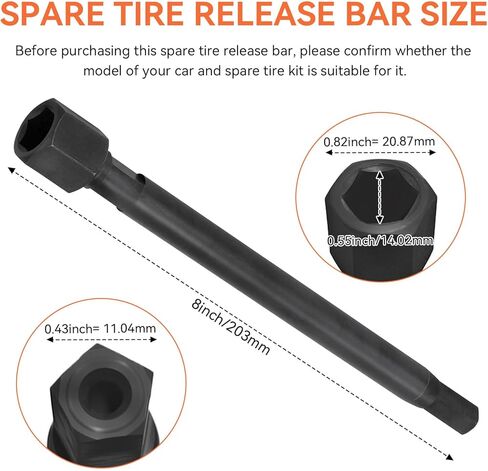 شريط تحرير الإطارات الاحتياطية متوافق مع دودج رام بروماستر 1500 2500 3500 فان جاك، أداة شريط تحرير العجلة الاحتياطية لتأمين وإطلاق الإطار الاحتياطي، أسود (قطعة واحدة) in Kuwait