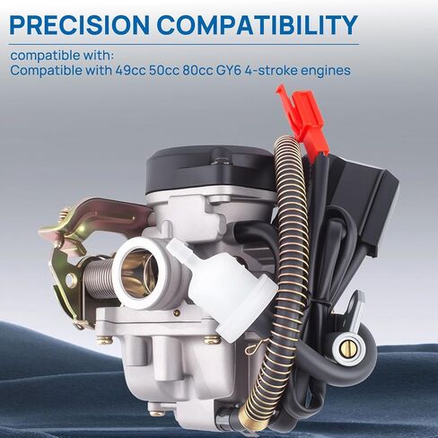 GY6 50cc المكربن ​​متوافق مع 49CC 4-السكتة الدماغية 50CC Taotao Go Kart Scooter ATVS Quads Moped استبدال لمحركات PD18J 139QMB 139QMA Carb مع مشعب السحب وفلتر الهواء in Kuwait