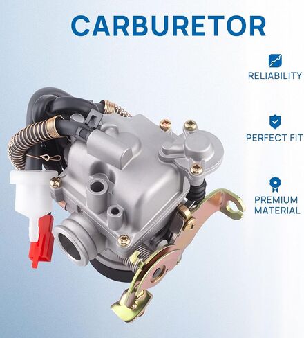 GY6 50cc المكربن ​​متوافق مع 49CC 4-السكتة الدماغية 50CC Taotao Go Kart Scooter ATVS Quads Moped استبدال لمحركات PD18J 139QMB 139QMA Carb مع مشعب السحب وفلتر الهواء in Kuwait