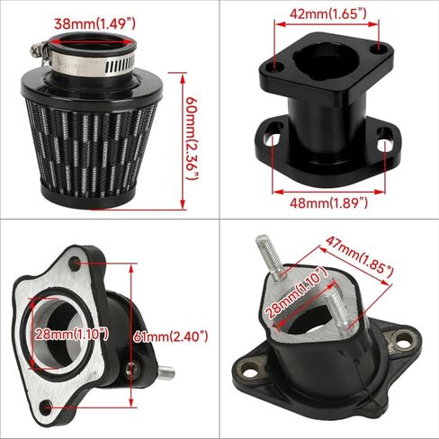 PZ27 27mm Carburetor Compatible with 250cc 200cc 150cc ATV Go Kart Dirt Bike Carb Fits for TaoTao Coolster CG XR100 Predator Coleman CT200U KT196 Baja Mini Bike Go Kart Parts with Air Filter (Black) in Kuwait