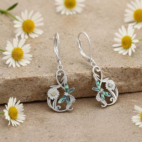 Hummingbird/Butterfly/Dragonfly Earrings Sterling Silver Flower Daisy Dangle Earrings Hummingbird Jewelry Gifts for Women in Saudi Arabia