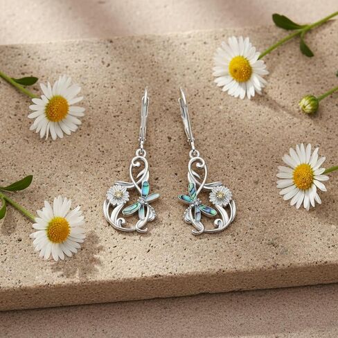 Hummingbird/Butterfly/Dragonfly Earrings Sterling Silver Flower Daisy Dangle Earrings Hummingbird Jewelry Gifts for Women in Saudi Arabia