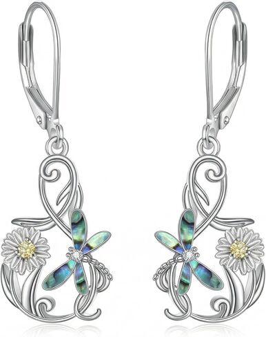 Hummingbird/Butterfly/Dragonfly Earrings Sterling Silver Flower Daisy Dangle Earrings Hummingbird Jewelry Gifts for Women in Saudi Arabia
