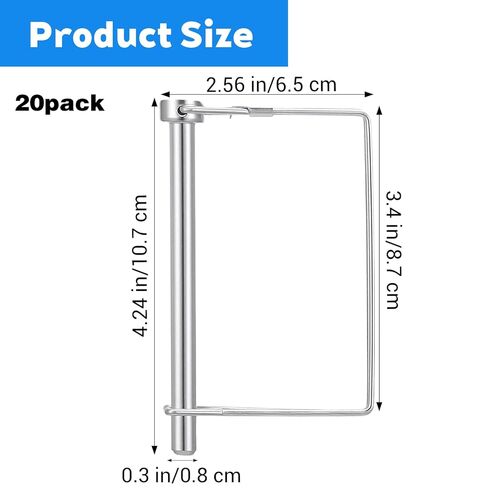 20PCS Trailer Coupler Pin, 5/16x4 Inch Shaft Locking Pins, Heavy Duty Square Hitch Lock Pin, Quick Release Trailer Safety Coupler Pins, Hitch Locking Pins for Mower Trailers Wagons Hitches in Kuwait