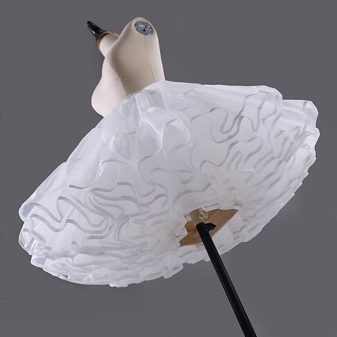 NOLORIA Short Medium-High Volume A-Line Puffy Lolita Petticoat with Bound Hem, 17.7" Lightweight Hoopless Crinoline Underskirt with Cotton Lining White in Saudi Arabia