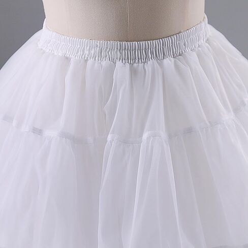 NOLORIA Short Medium-High Volume A-Line Puffy Lolita Petticoat with Bound Hem, 17.7" Lightweight Hoopless Crinoline Underskirt with Cotton Lining White in Saudi Arabia