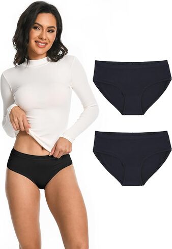Comfneat Women's 2-Pack Briefs Cotton Viscose Spandex Underwear in Saudi Arabia