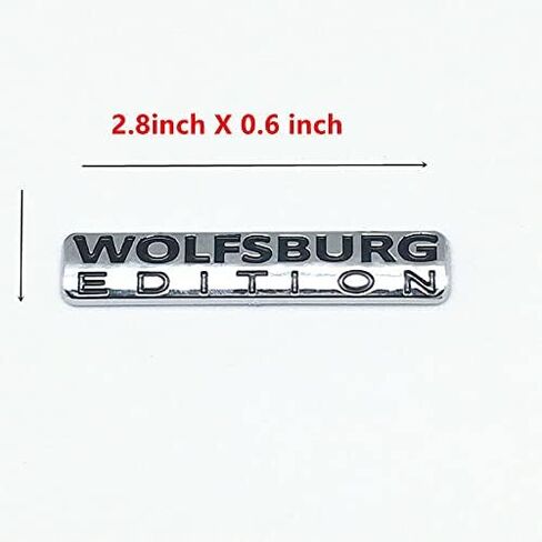 2Pc Wolfsburg Edition Emblem Car Trunk Rear Badge Fender Decal Sticker Fit for Universal Cars (Black Chrome) in Kuwait