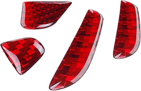 SUNJIKA Compatible with Carbon Fiber Car Trunk Rear Tailgate Trim Sticker Car Back Badge Decal Accessory for Honda Accord 2018 2019 2020 2021 2022 2023 2024 4PCS (Red) in Saudi Arabia