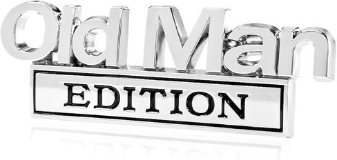 Old Man Edition Metal Emblem Badge Sticker, Funny Humor 3D Emblem Decal Car Nameplate Sticker, Waterproof Zinc Alloy Badge Decal for Vehicles Side Rear Tailgate Bumper (Black & Red) in Kuwait