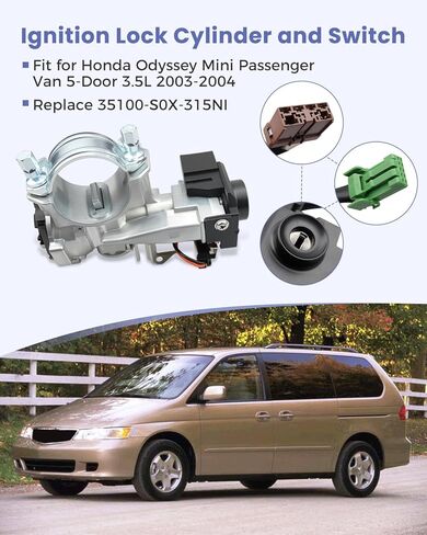 Ignition Lock Cylinder and Switch Fit for Honda Odyssey Mini Passenger Van 5-Door 3.5L 2003 2004#35100-S0X-315NI in Saudi Arabia