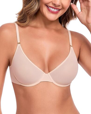 HACI Sheer Demi Balconette Bra Mesh Sexy See Through Unlined Plunge Underwire Everyday in Kuwait
