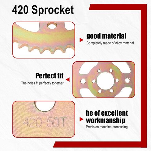50T 6 Hole Sprocket High Speed Rear Chain # 40 41 420 for Coleman CT100U CC100X RB100 B100 for Monster Mega Moto MMB80 105 Motovox MBX10 FPR GMB100 Baja Doodle Bug DB30 Motovox MBX10 Mini Bike in Kuwait