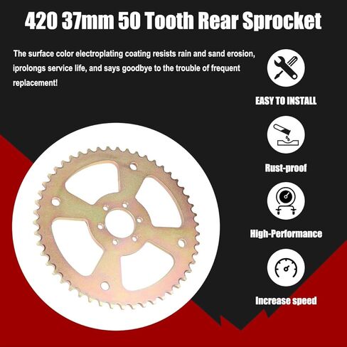 50T 6 Hole Sprocket High Speed Rear Chain # 40 41 420 for Coleman CT100U CC100X RB100 B100 for Monster Mega Moto MMB80 105 Motovox MBX10 FPR GMB100 Baja Doodle Bug DB30 Motovox MBX10 Mini Bike in Kuwait