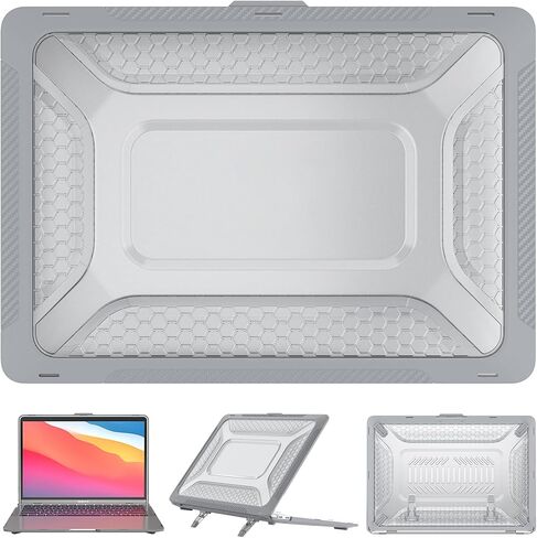 Hybird Case Compatible for MacBook Air 13.3" 2020/2018,Classic Business Honeycomb PC Hard Shell + TPU Cover with Foldable Kickstand in Saudi Arabia
