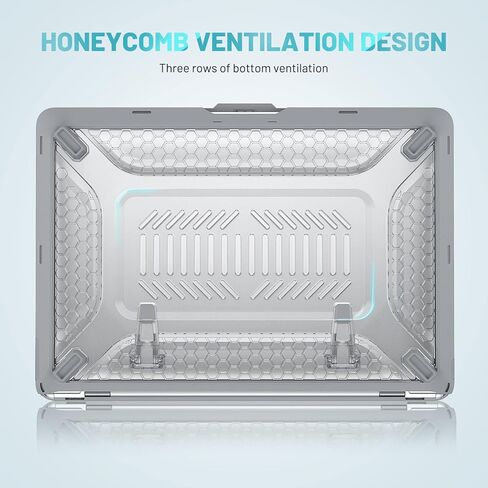 Hybird Case Compatible for MacBook Air 13.3" 2020/2018,Classic Business Honeycomb PC Hard Shell + TPU Cover with Foldable Kickstand in Saudi Arabia
