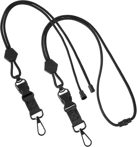 2 Pcs Breakaway Lanyards For ID Badges, Adjustable Quick Release Breakaway Lanyards Heavy Duty Black Neck Lanyard For ID Badges and Keys, Sturdy Round Thick Cord Safety Detachable Design (Black) in Kuwait