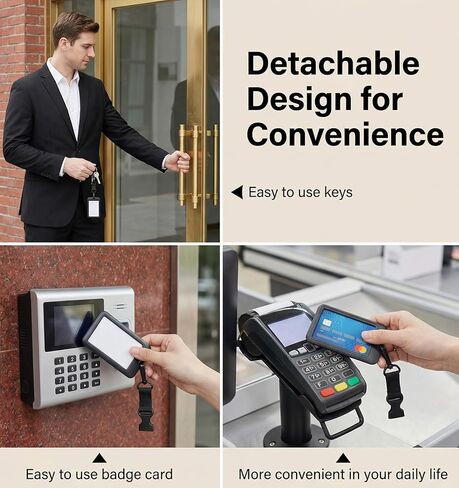 2 Pcs Breakaway Lanyards For ID Badges, Adjustable Quick Release Breakaway Lanyards Heavy Duty Black Neck Lanyard For ID Badges and Keys, Sturdy Round Thick Cord Safety Detachable Design (Black) in Kuwait