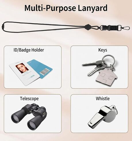 2 Pcs Breakaway Lanyards For ID Badges, Adjustable Quick Release Breakaway Lanyards Heavy Duty Black Neck Lanyard For ID Badges and Keys, Sturdy Round Thick Cord Safety Detachable Design (Black) in Kuwait