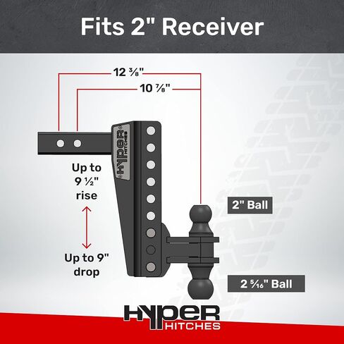وصلة ربط مقطورة قابلة للتعديل، تناسب جهاز استقبال 2 بوصة، ارتفاع/ارتفاع قابل للتعديل، تتضمن 2 بوصة و2 5/16 بوصة، وصلة ربط كروية مزدوجة، تصل إلى 25000 جيجاوات، مصنوعة في الولايات المتحدة الأمريكية (قطرة 9 بوصة) in Kuwait